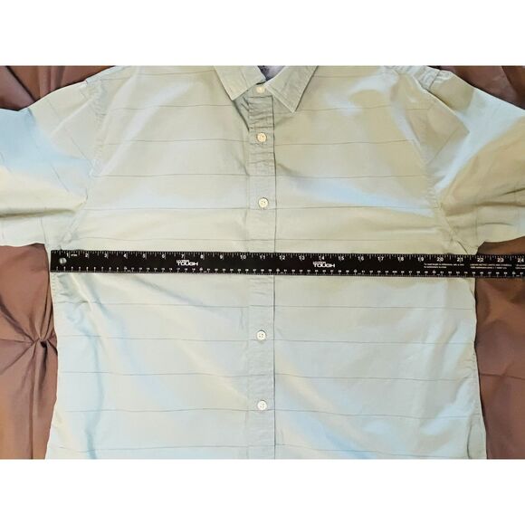 Mens Banana Republic Luxe Poplin Blue Short Sleeve Shirt Large - Picture 10 of 10